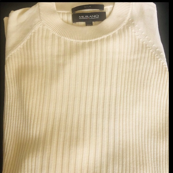 💯 % Silk Murano Short Sleeve Top Medium Ribbed  Lightweight for Layering - Picture 2 of 8
